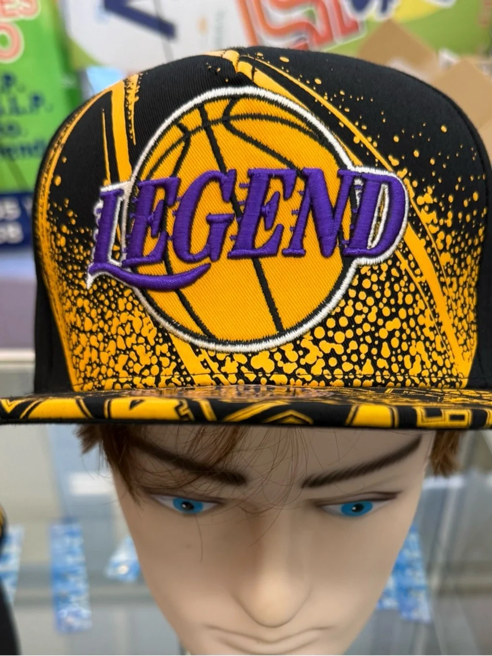 Black Snapback Hat with Yellow '24' Embroidery